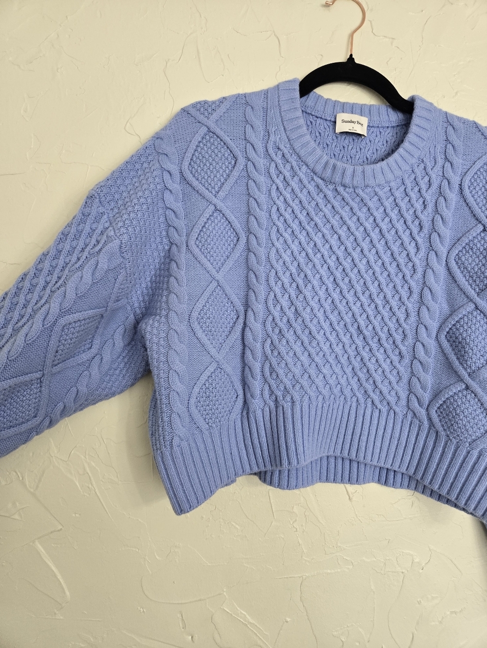 NWT Aritzia Sunday Best Wool Blend Cropped Chunky Peggy Sweater, S - Picture 5 of 12